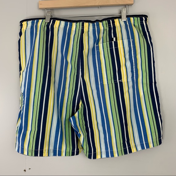 Tommy Hilfiger Premium Swim Trunks Shorts Striped Drawstring Pockets - Picture 4 of 8